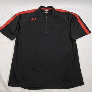 Fox Racing MTB Cycling Jersey Men XL Black Short Sleeve 1/4 Zip